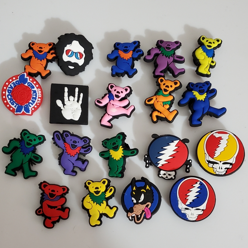 Grateful dead crocs shoe Charms dancing bears set of 10 new gift dead head retro